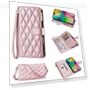 Rhombus Stitching Leather Wallet Phone Cover with Long/Short Strap — Phone Accessories, Smartwatch 2025