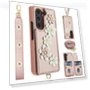 Card Slots Leather Coated TPU Flower Phone Cover with 2 Straps — Phone Accessories, Smartwatch 2025