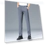 Elastic Solid Black Smart Casual Pants — Casual Pants, OFFICE-MALL