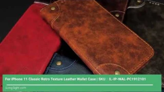 For iPhone 11 Classic Retro Texture Leather Wallet Case  | iLongSight.com
