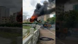 Burning electric car