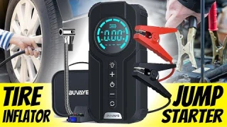 Great Gift - 4-in-1 Cordless Tire Inflator, Jump Starter, Light, Charger 🎁🎁🎁