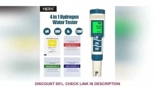 Yieryi Digital PH/ORP/Temp/H2 Water ppb ppm Meter with ATC 0.01 Resolution High Accuracy Hydrogen Te
