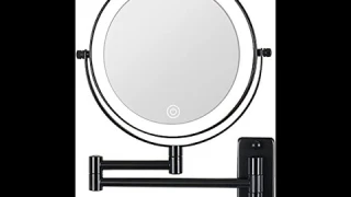 Review Wall Mounted Lighted Makeup Mirror 10X LED Magnifying Mirror  2021