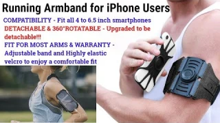 Running Armband for iPhone Users - With All Screen Friendly, Detachable & 360°Rotatable