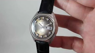 1973 Seiko 5 men's vintage watch with unusual dial.  Model reference 6619-7430