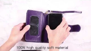 Guuds Video Embossing Cat Girl 9 Card Leather Wallet Case for iPhone samsung phones