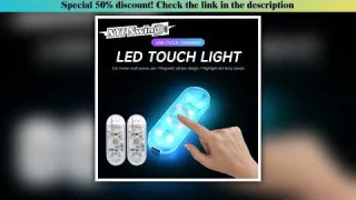 Review LED Car Mini Touch Light USB Charging Portable Auto Roof Ceiling Reading Night  Lamp Wireless