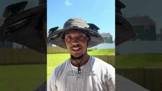 Stay cool with solar-powered fan hat! #solarpoweredfanhat