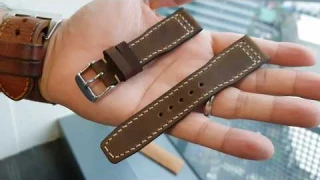 Handmade leather watch strap in Brown Crazy Horse