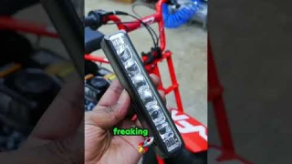 Installing a Bright LED Light Bar for my mini bike #frp #gmb100 #minibike #gasminibike #nightriding