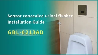 The installation guide of automatic sensor urinal flush valve- Back inlet urinal.