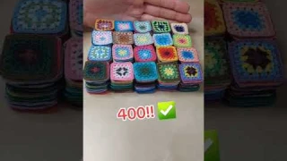 400 microcrochet grannysquares for human sized blanket ⚠️ #microcrochet #crochet
