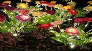 Solar LED Lights Snow Lotus Flower Lawn Lamp IP65 Outdoor Waterproof  For Yard Patio Garden Decorati