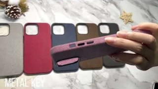 iPhone14 series canvas twill leather phone case