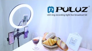 PULUZ 11.8 inch 30cm RGBW lamp + 1.65m bracket dimmable LED ring Vlogging lamp