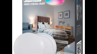 OHLUX 12in 18W Round WiFi Smart Music Sync Flush Mount Ceiling Light Fixture