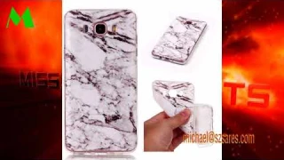 Glossy Marble Pattern Soft TPU Cell Phone Case Cover For Samsung Galaxy J710 J7 #089