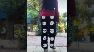 Crochet skull pants☠️💀 #crochett #halloween #pants #crochetclothing #skull