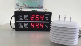 TECPEL, Temperature Humidity  LED Panel Display with outdoor sensor enclosure.