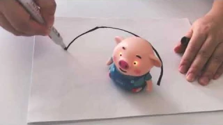 Pig Robot Pen Inductive Remote Radio Vehicle with Light Music Education Toy