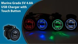 Marine Grade 5V 4.8A USB Charger with Touch Button #shorts
