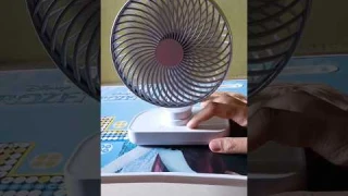 USB Silver Desk Fan, Mini Portable Cooling Table Fan with 4 Speeds, 3600mAh Rechargeable battery