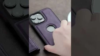 2 In 1 Detachable Magnetic Leather Zipper Wallet Case for iPhone 15 14 13 12 Series #Shorts