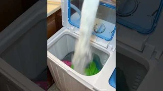 lets do a small load in my new washing machine🥰🥰 #portable #washingmachine