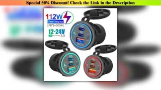 Review Car Charger Socket PD3.0 & QC3.0 Double USB C Ports Waterproof with LED Touch Switch 78W Fas