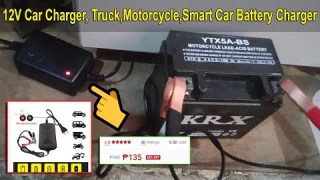 battery charger for Motorcycle, car, smart car, truck | unboxing