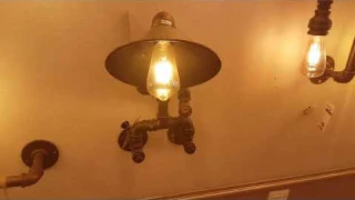 Vintage industrial retro style robot pipe wall lamp light