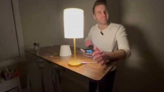 MADCKDEDRT-Cordless LED Table Lamp with Dimmer,with 2 Shapes Fabric Lampshades, USB Port