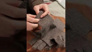 【CARRYin Original Video】Knitwin / memeri 100% Fingerless Merino Wool Gloves A188