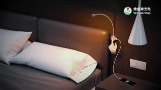 LED reading light USB charger bed side reading touch dimmer operating