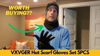 VXVGER Hat Scarf Gloves Set 5pc Warm Hat, Scarf, Touch Screen Gloves, Ear Muffs, Socks - Worth It?