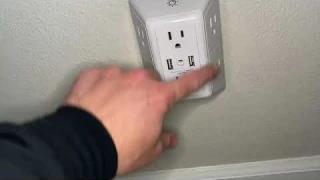 USB Wall Charger Outlet Extender, Surge Protector, Automatic Night Light