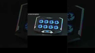 ICE COOREL Gaming Laptop Cooling Pad, 8 Fans, RGB, 6 Heights, USB & Phone Stand