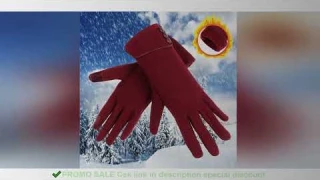 Women Thicken Windproof Plus Velvet Driving Mittens Touch Screen Gloves Skiing Gloves