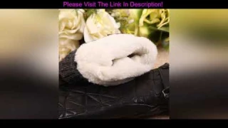 Deal  Women's Genuine Leather Gloves Autumn Winter Plus Velvet Thicken Sheepskin Fingerless Gloves