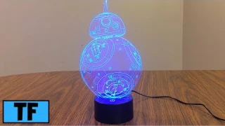Star Wars 3D Illusion LED BB8 Night Light Lamp Room Desk Decoration Gift Review