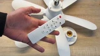 BuzzoXerex Ceiling Light with Fan, Ceiling Fan w. Lighting and Remote Control unboxing & instruction