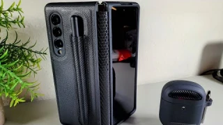 leChivée Samsung Galaxy Z Fold 3 Case 5G with S Pen Holder, Hinge Protection, PU Leather $9.99