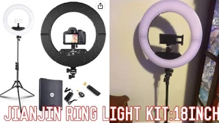 JIANJIN Ring Light Kit:18Inch Outer 11.8Inch Inner | review | unboxing | affordable ring light