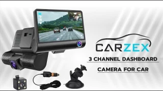Carzex 3 Channel 4 Inch IPS Dashboard Screen for Car with Full HD Dash Cam , 1080P DVR Recording...