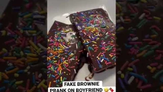Fake Brownie Prank On Boyfriend🤣🤣 #shorts