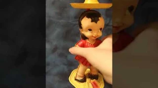 Vintage Irwin toy Celluloid dancing senorita wind-up doll