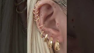 Stylish Gold Hoop Ear Piercing Ideas for Women | Elegant & Trendy Designs
