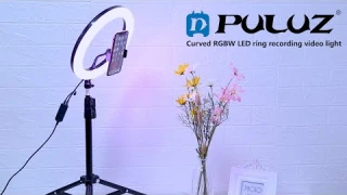 PULUZ 11.8 inch 30cm RGBW light + 1.1m tripod dimmable LED ring recording video light