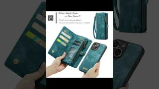 Caseme-case.com iPhone 15 Wallet Case with Wrist Strap